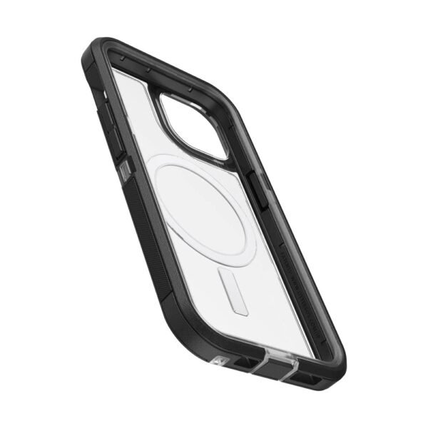 OTTERBOX Apple iPhone 14 / iPhone 13 Defender Series XT Clear Case with MagSafe - Black Crystal (77-90062), 5X Military Standard Drop Protection - Image 5